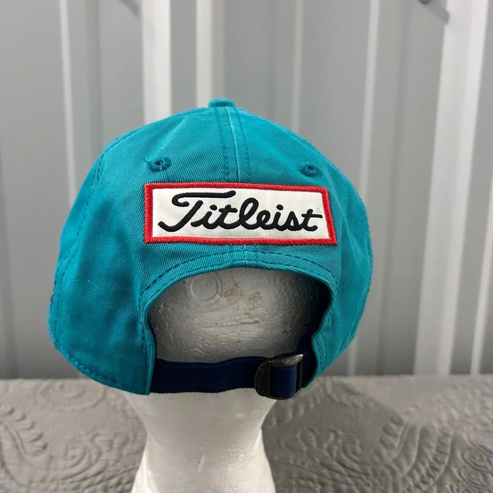 Titleist Golf Hat Mens Turquoise Blue Adjustable Strapback FJ Pro V1 Cap